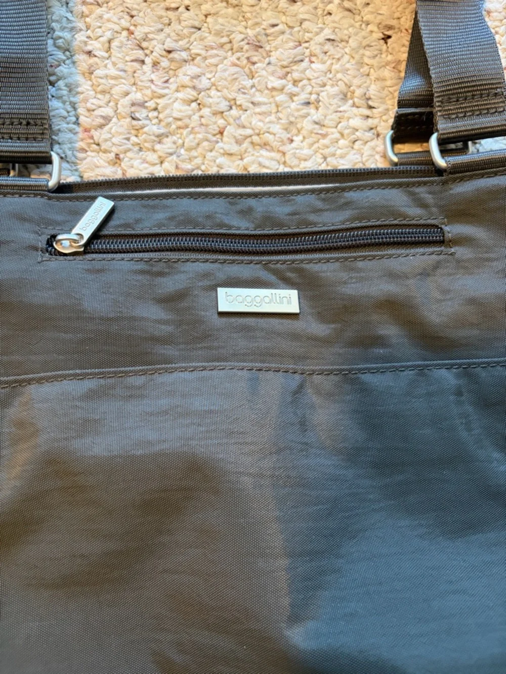 Baggallini Grey Nylon Everyday Tote with Adjustable Crossbody Strap
